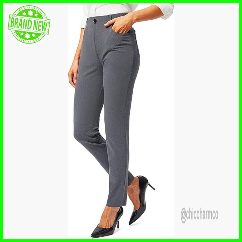 Stretch Yoga Dress Pants with Pockets for Work Office Casual Leggings